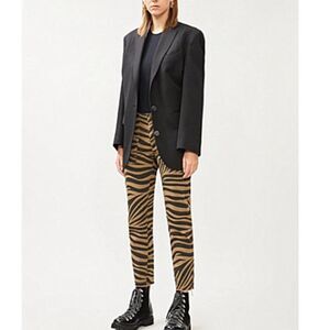 NILI LOTAN Jenna Pants Tiger Print Straight Leg ‎ Low Rise Size 2 or 27